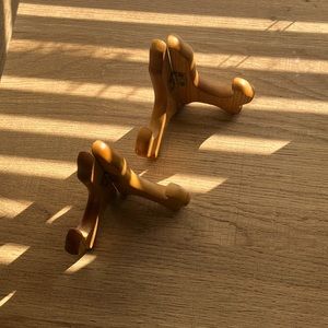 Vintage Wood Ornament Pair